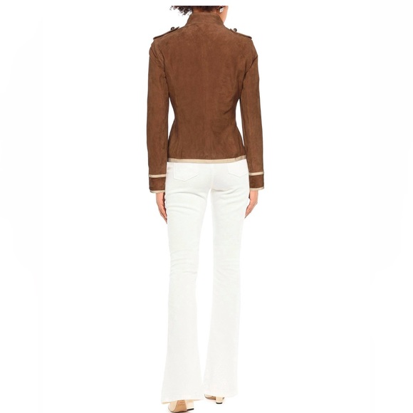 $200 MARCO LARI Military style jacket in suede leather SZ6 - Picture 3 of 4